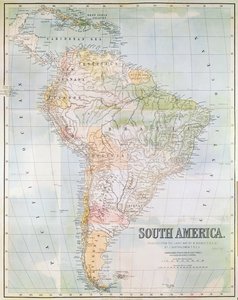 南アメリカの地図
